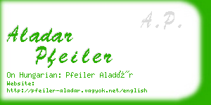 aladar pfeiler business card